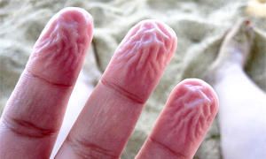 Le dita rugose permettono all'uomo di afferrare meglio gli oggetti bagnati-300x180